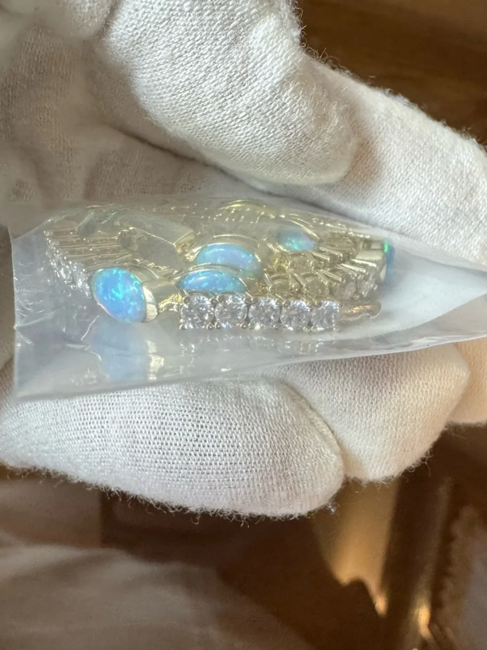 Melinda Maria Gold Bracelet with Blue Opal and Diamondette Stones